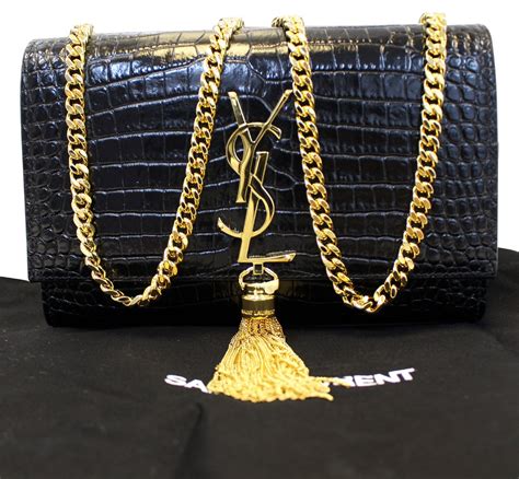 ysl black with gold chain|ysl black purse with chain.